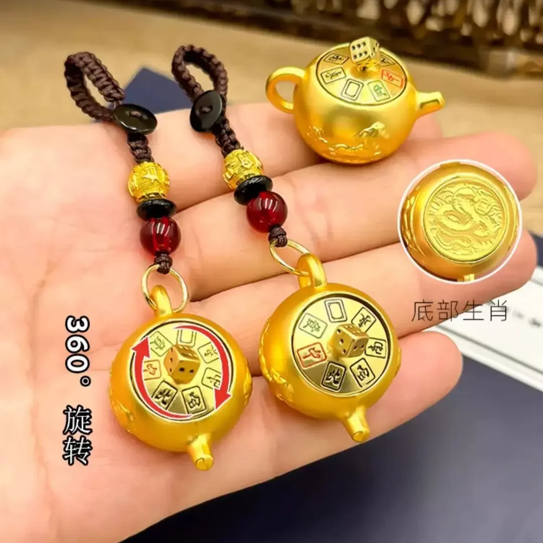 【铜万福】十二生肖把把壶手把件把把胡可旋转盖子迷打大黑天手把件