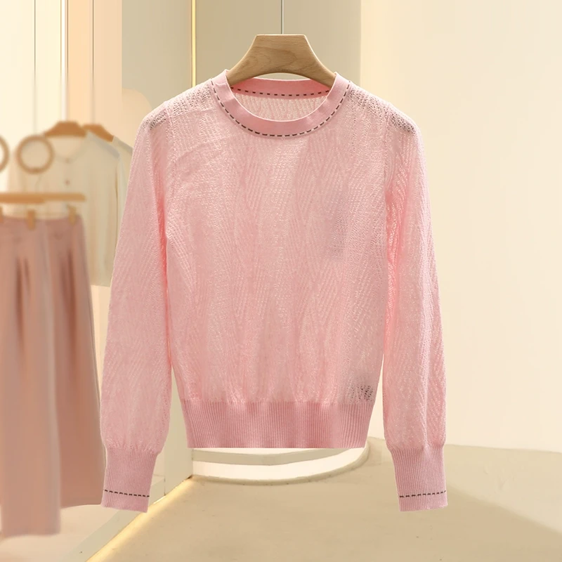 【朗SL】绵羊毛简约气质百搭基础上衣2025春季新款专柜品牌女装