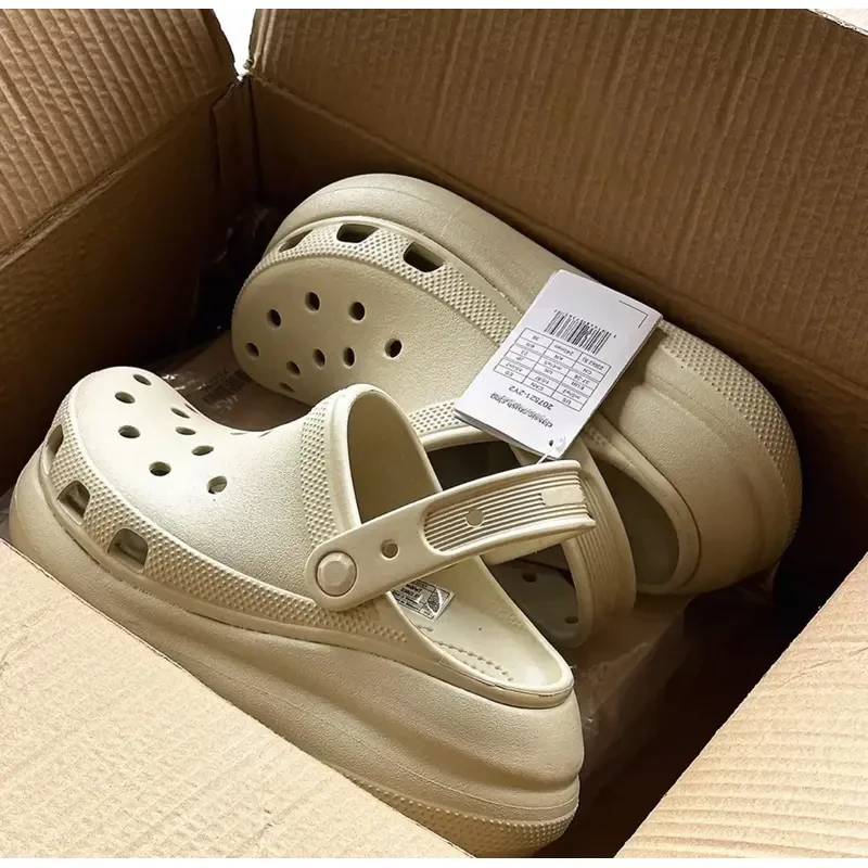 泡芙洞洞鞋杨幂同款厚底增高女鞋沙滩凉拖鞋-01