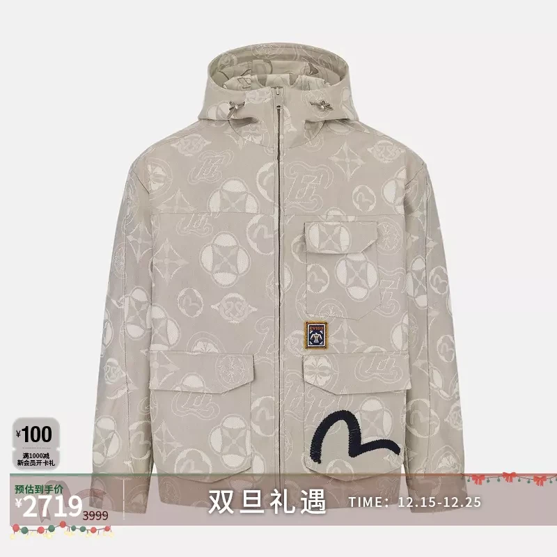 EVISU福神2025男士满地标志提花夹克2ESHTM5JK1055RXSN