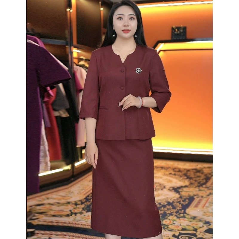 蔓缇蜜丝大码女装胖MM大码遮肉显瘦减龄套装2025夏装新中式小香风