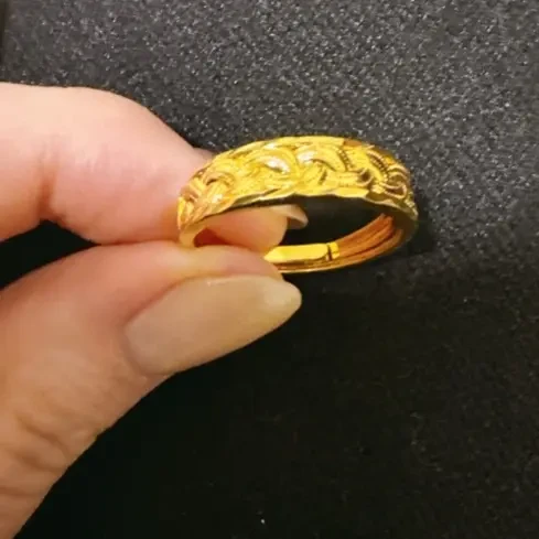 黄铜戒指 铜合金戒指 铜合金波浪造型开口可调节气质轻奢百搭女