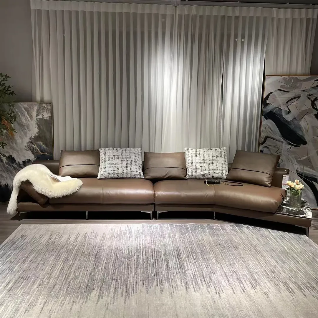 情绪岛【海岸线沙发】意式轻奢真皮沙发极简创意简约时尚弧形客厅