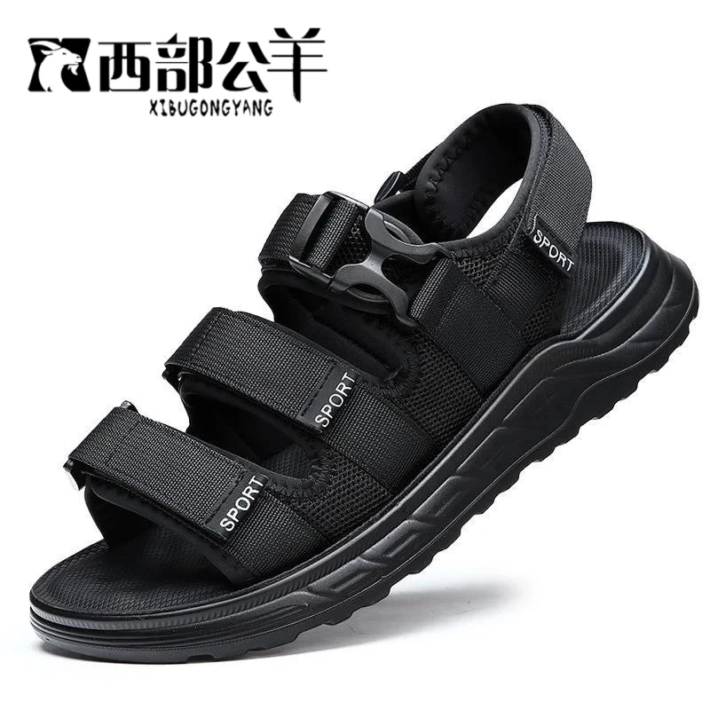 西部公羊凉鞋男夏季新款户外运动休闲沙滩鞋男士防滑防水凉鞋外穿