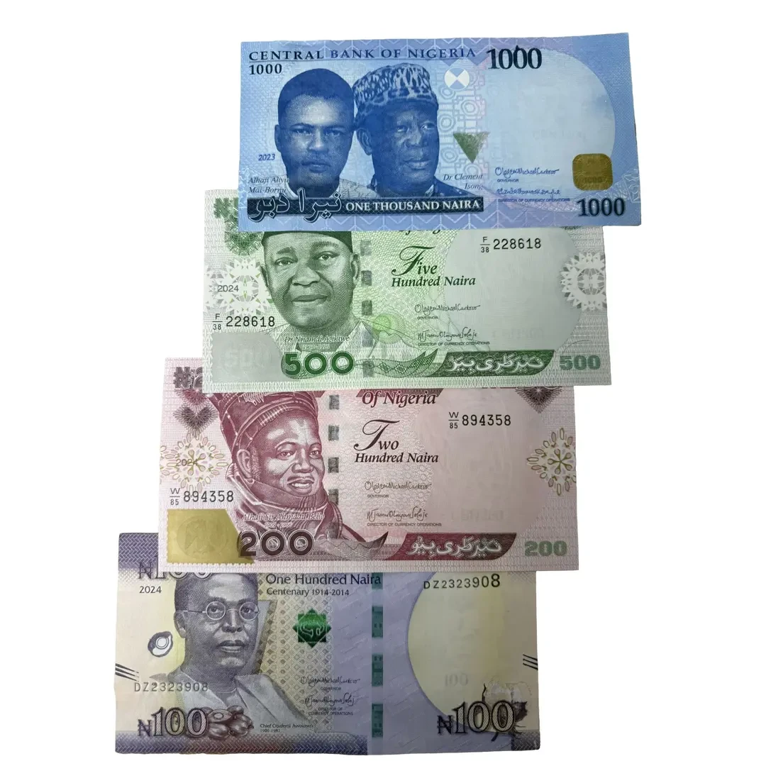非洲 尼日利亚4枚套币100-1000奈拉2023-2024年全新外国钱币保真