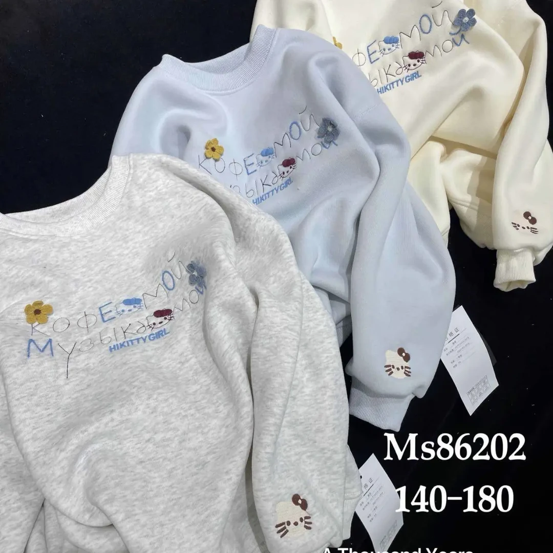 保暖印花套头卫衣可爱风圆领儿童