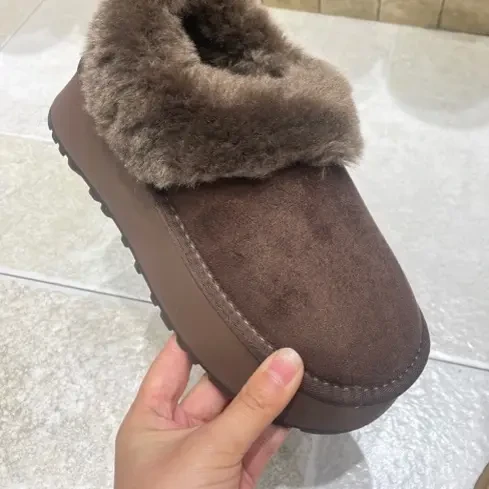 厚底雪地靴女冬季新款内增高加绒加厚保暖防滑毛毛棉鞋面包棉靴