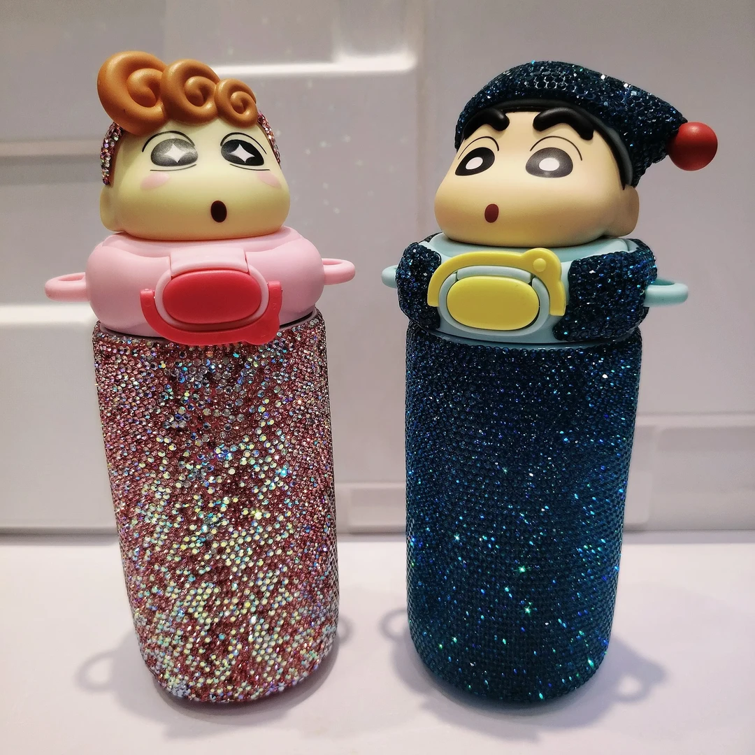 高颜值适合送礼网红可爱斜挎学生防摔便携大容量镶钻新款316不锈