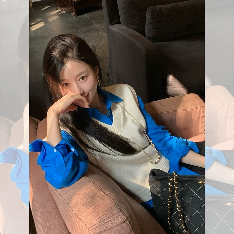 简约V领显瘦百搭羊毛背心QH233026