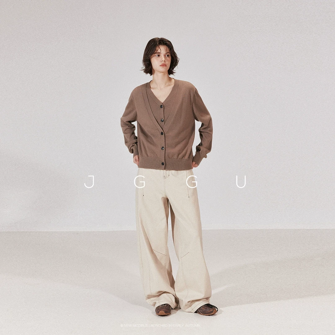 JGGU晶咕黑标第二肌肤100%超细美利奴扬子纱全羊毛开衫JG12230164