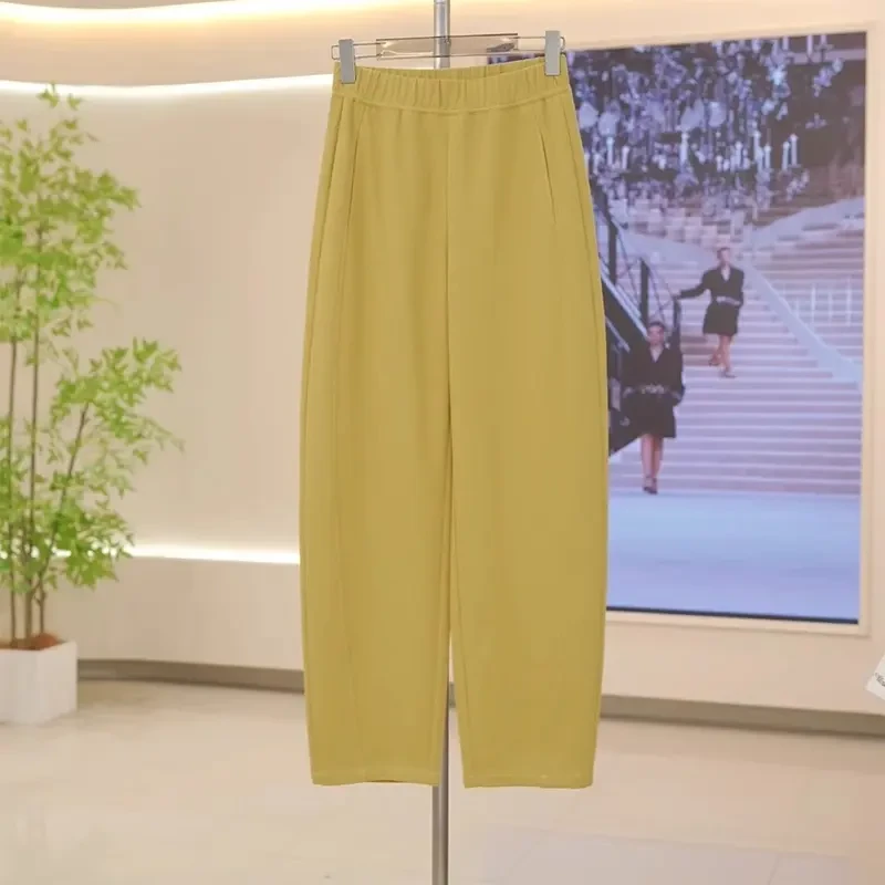 高端云柔梧桐裤女卫裤夏季2025年新款高腰休闲弯刀裤香蕉镰刀裤夏