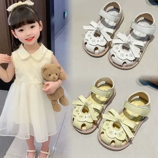 韩版女童包头凉鞋时尚民族风2025夏季新款小女孩公主鞋宝宝软底