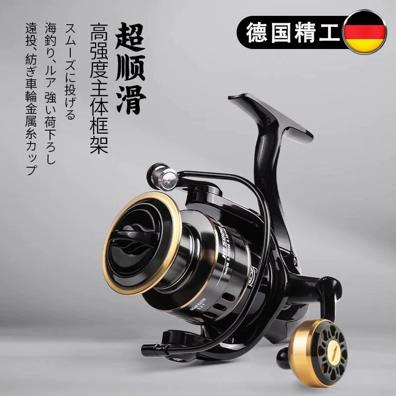 德国鱼轮正品全金属轴纺车轮路亚远投专用路滑海竿矶钓筏钓鱼轮