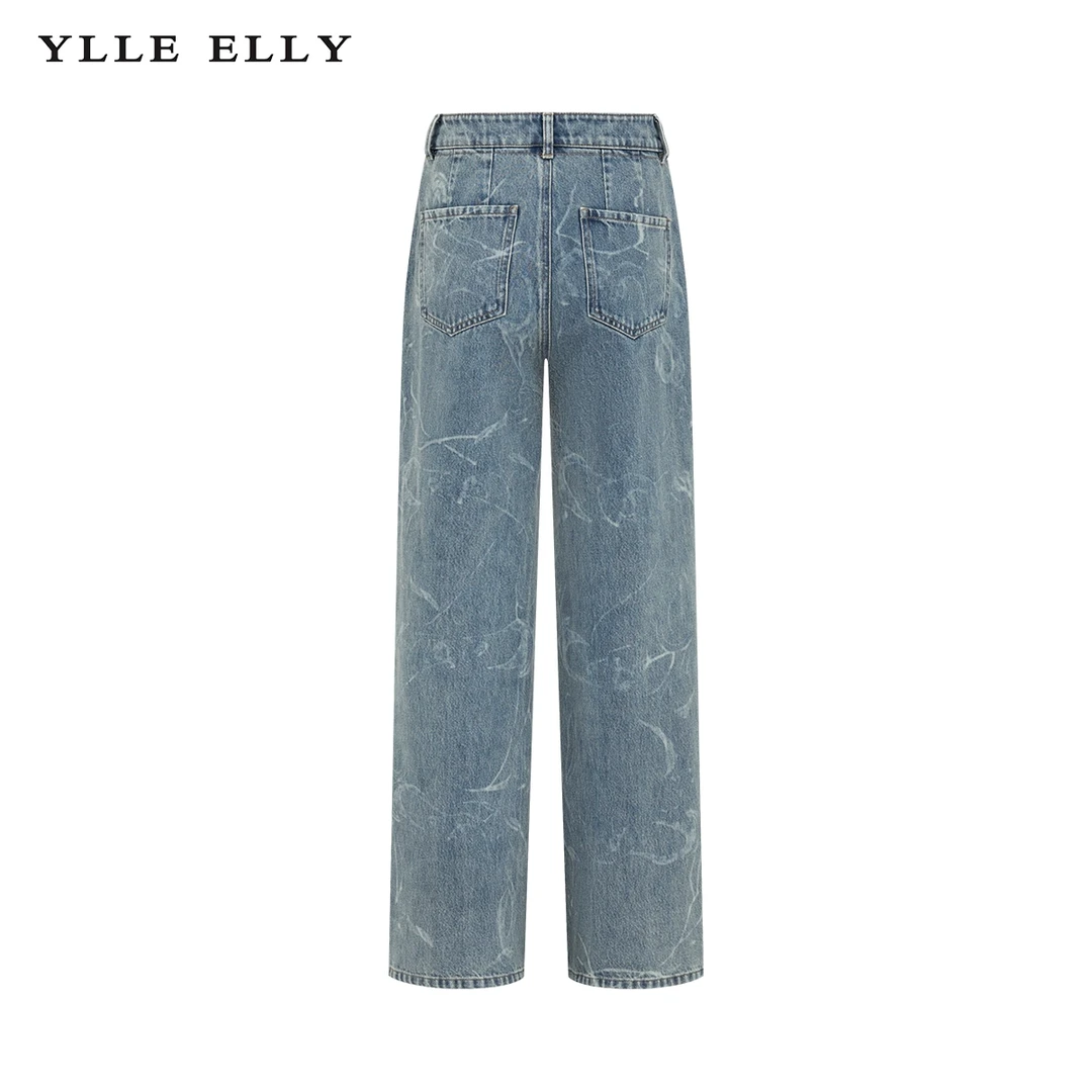 【商场同款】高腰牛仔裤2024早春新款全棉直筒休闲长裤Y103309134