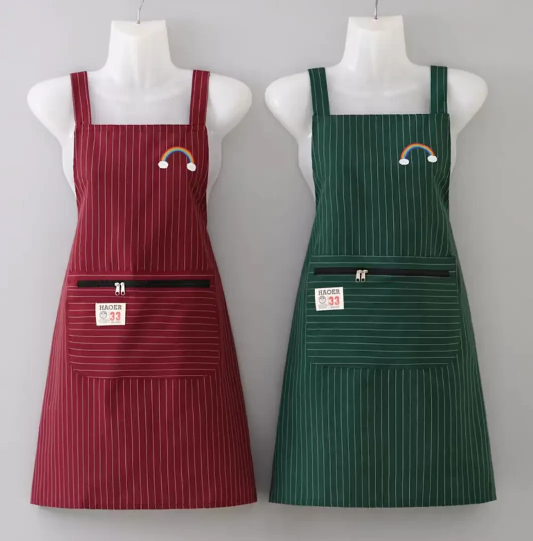 【热卖】双肩背带围裙女厨房家用做饭防污透气耐脏漂亮上班工作服