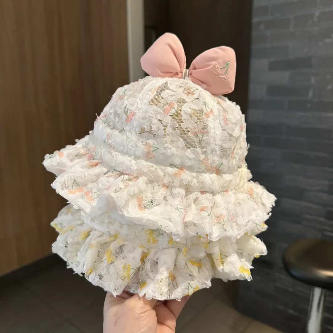 婴幼儿春秋季宝宝可爱遮阳帽婴幼儿渔夫帽女宝公主夏季薄款防晒帽