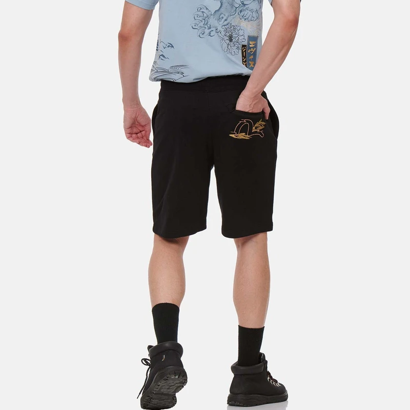 EVISU男金线全刺绣海鸥休闲宽松百搭五分运动裤2ESHTM3ST356SLCT