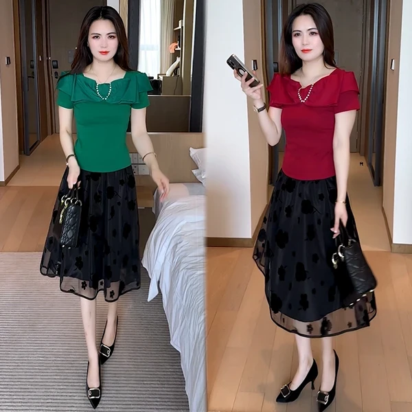 时尚休闲风梦幻风时尚短袖上衣显瘦修身女神洋气时尚设计感T恤