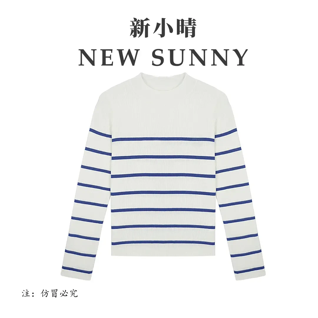 《妞妞》秋季新款休闲百搭条纹针织衫1026109