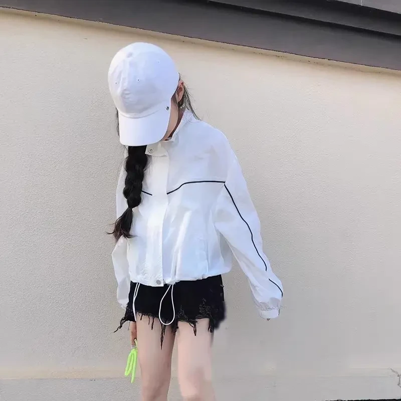 韩童装女童防晒衣2025夏装儿童超薄立领外套亲子中大童男童防晒服