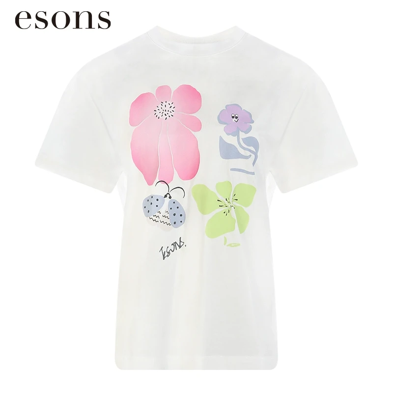esons/爱城市【商场同款】纯棉印花图套头短袖T恤衫36220780