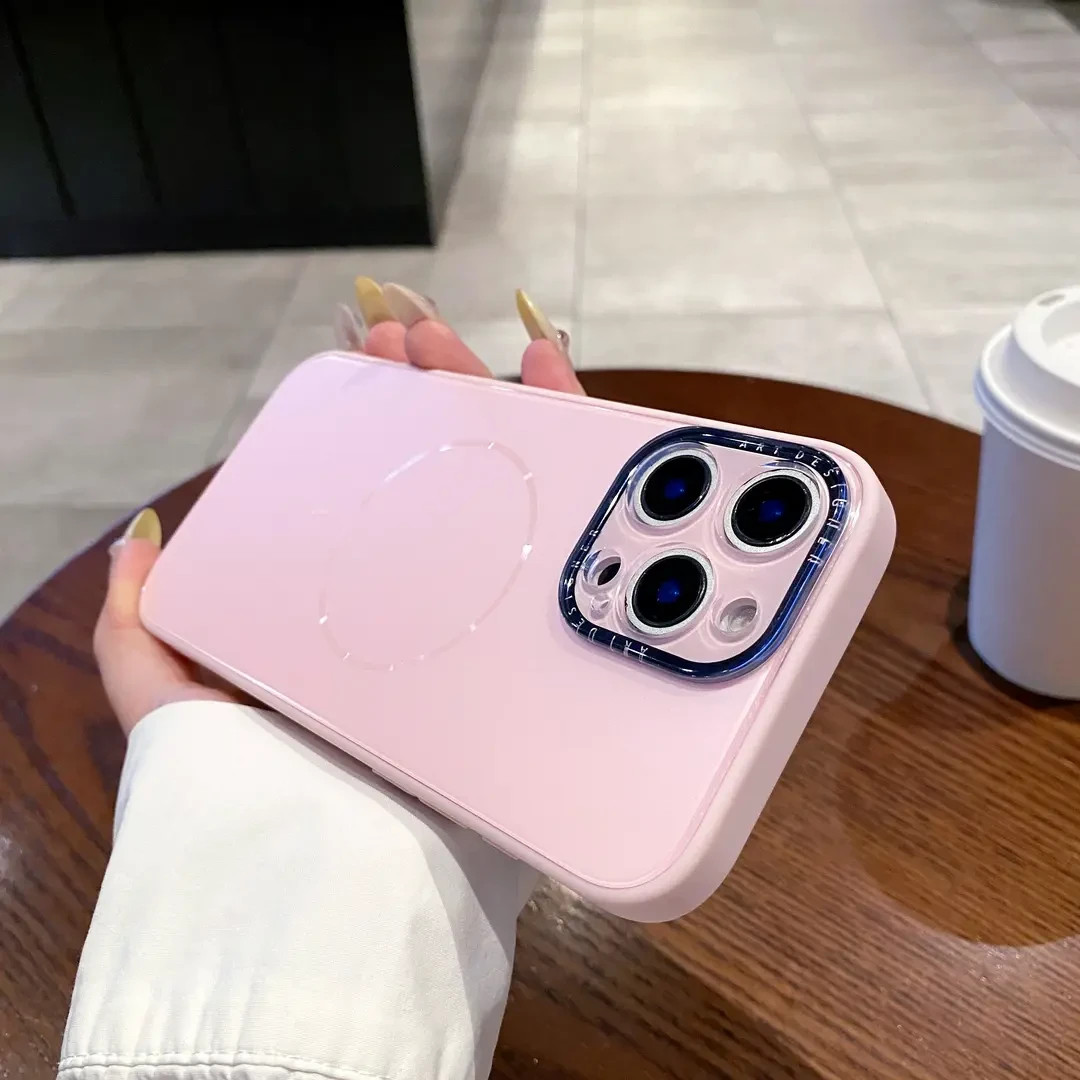 2025最新款适用苹果16promax磁吸手机壳情侣简约高级感全包防摔壳