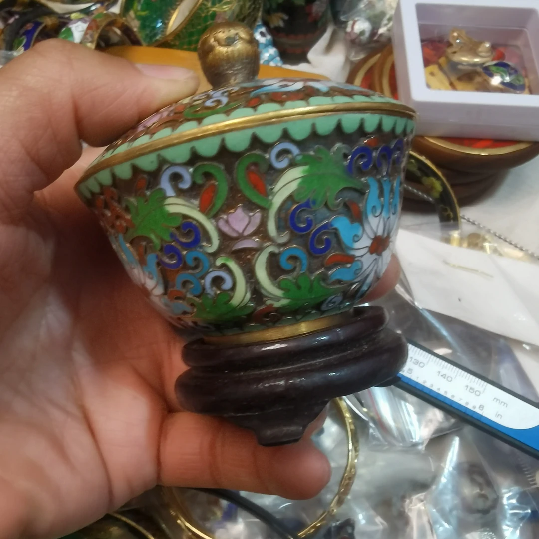 老北京景泰蓝盖碗 茶碗特色工艺礼品摆件3寸4寸掐丝珐琅工艺礼品