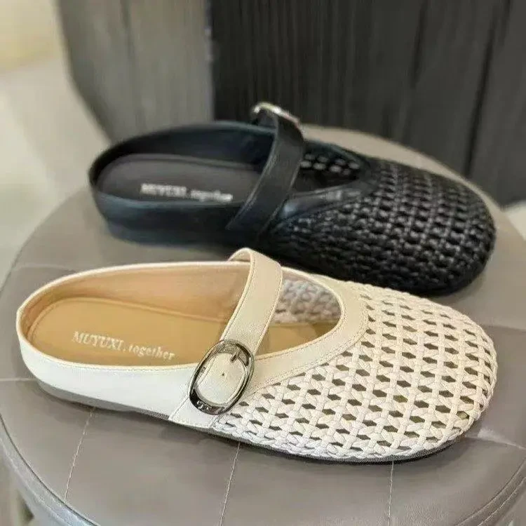 新款镂空包头凉拖鞋网红时尚百搭夏季软底外穿仙女平底H083