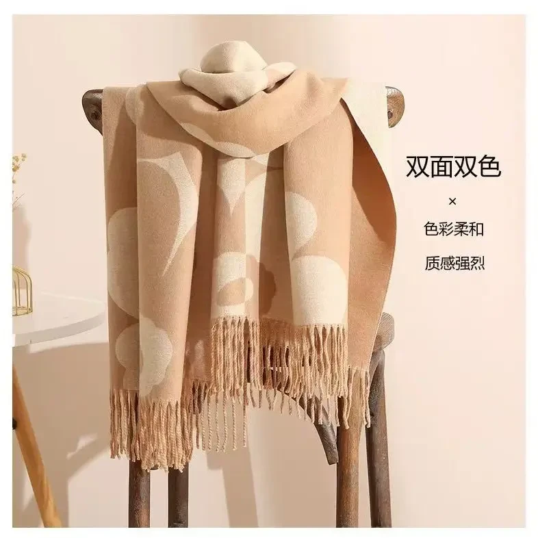 秋冬季新款双面围巾女高级感保暖百搭长款披肩生日礼物送女友