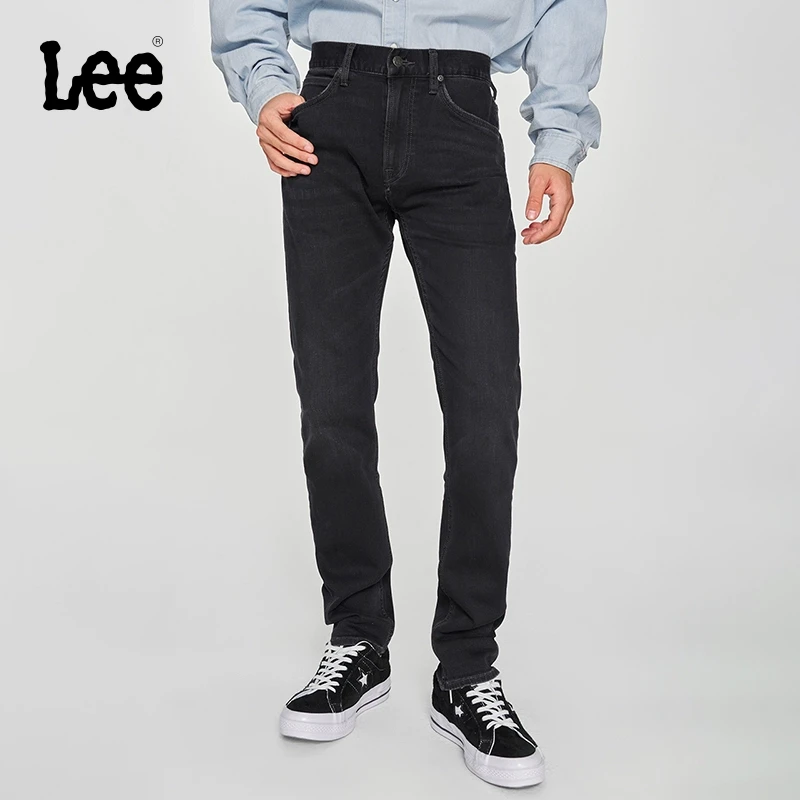 Lee商场同款25早春705标准中腰锥形五袋款黑灰色男牛仔裤潮流