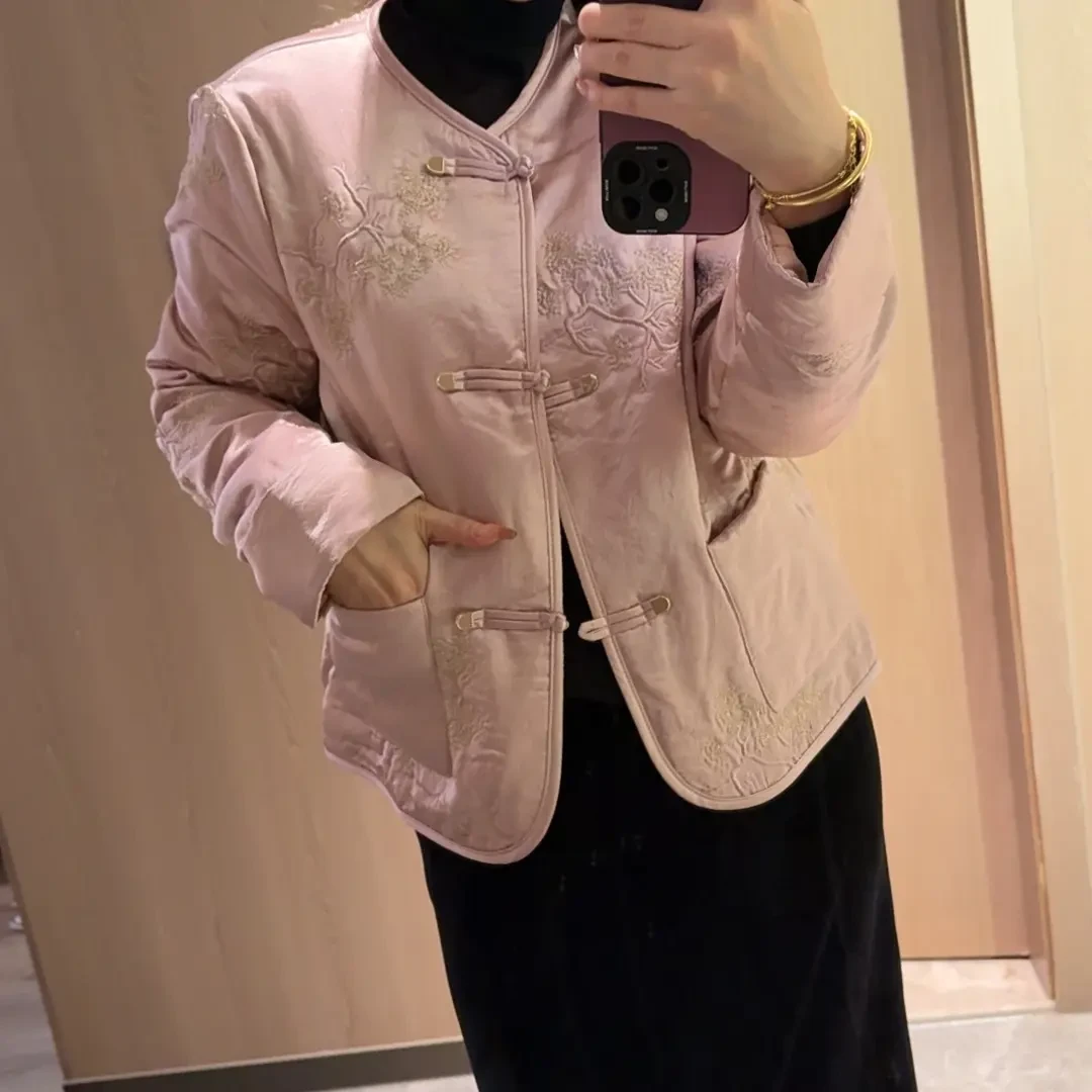 （刘敏服装）6973款女冬季新中式加棉国风外套免烫修身型