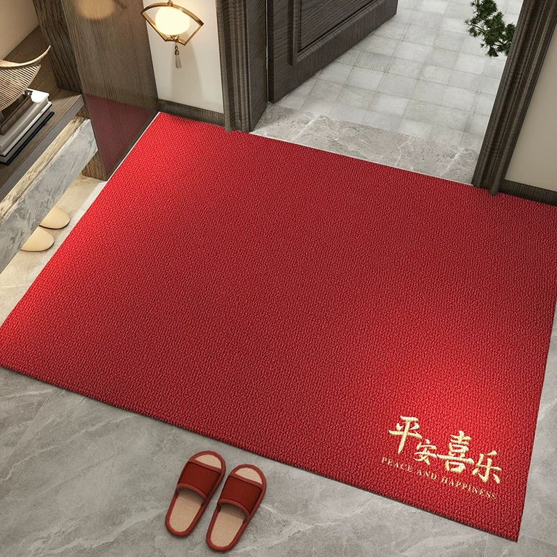 地垫入户门垫喜庆红色蹭土进门脚垫玄关门口防滑门外垫耐脏可裁剪