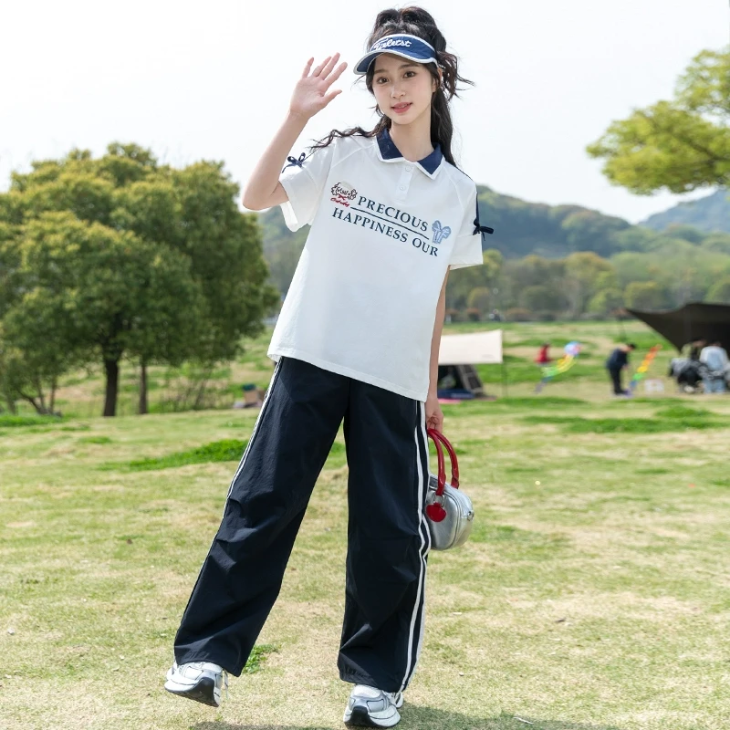 女童夏装套装2025新款洋气中大童网红短袖儿童休闲冰丝夏天两件套