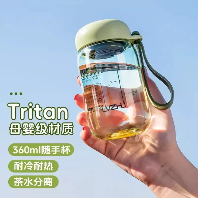 绿珠水杯夏天2024新款女生颜值小巧便携杯子耐高温tritan塑料杯