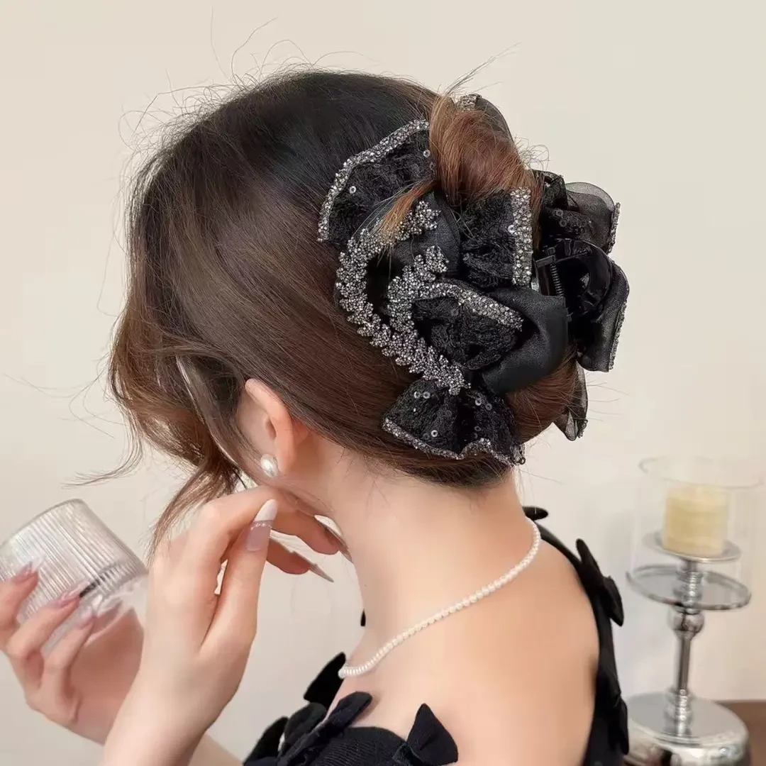 高级感AB面轻奢百搭显气质鲨鱼抓夹发饰黑色百搭韩式优雅时尚