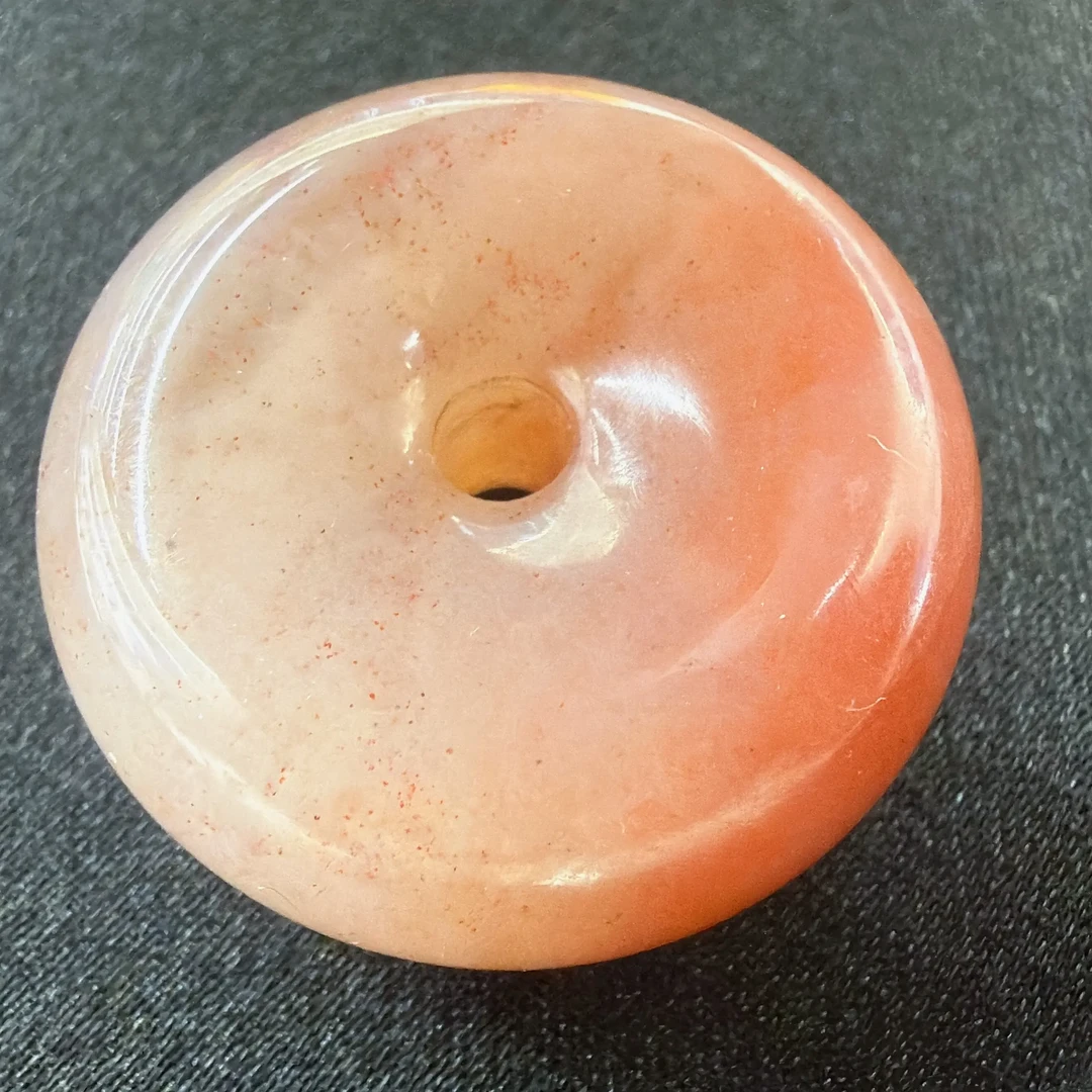 天然原矿南红平安扣 0优化无胶无裂