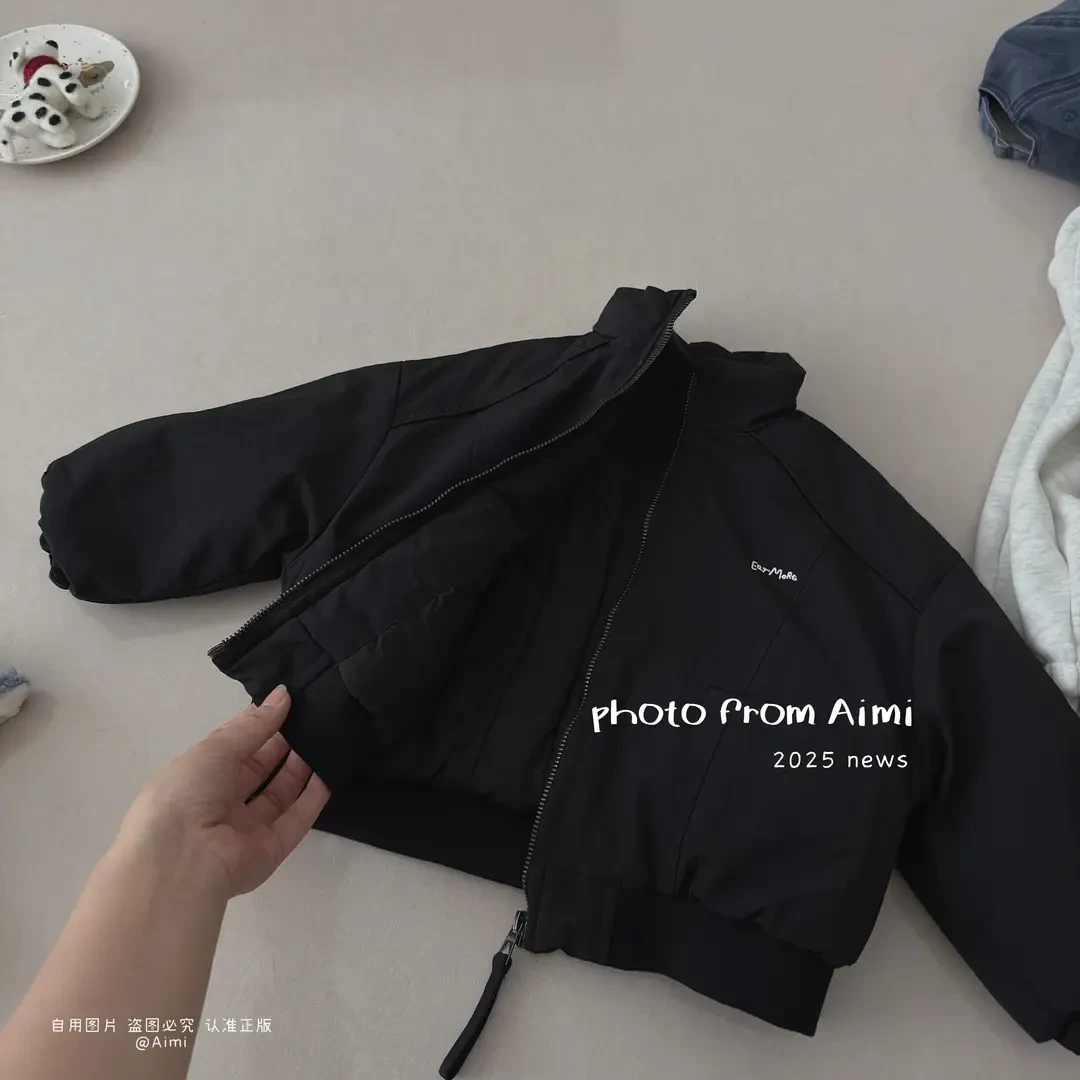 儿童棉服2025秋冬男童潮牌夹棉外套宝宝小童加厚立领棒球服