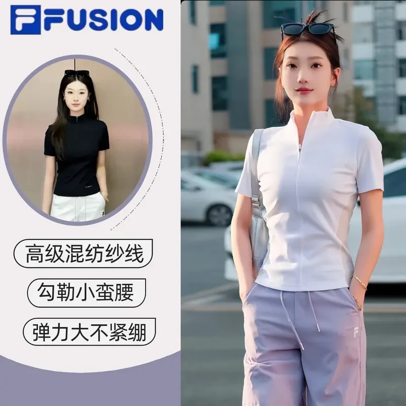 Fila/斐乐【修身显瘦】短袖T恤女运动休闲半截袖夏季T11W511102A