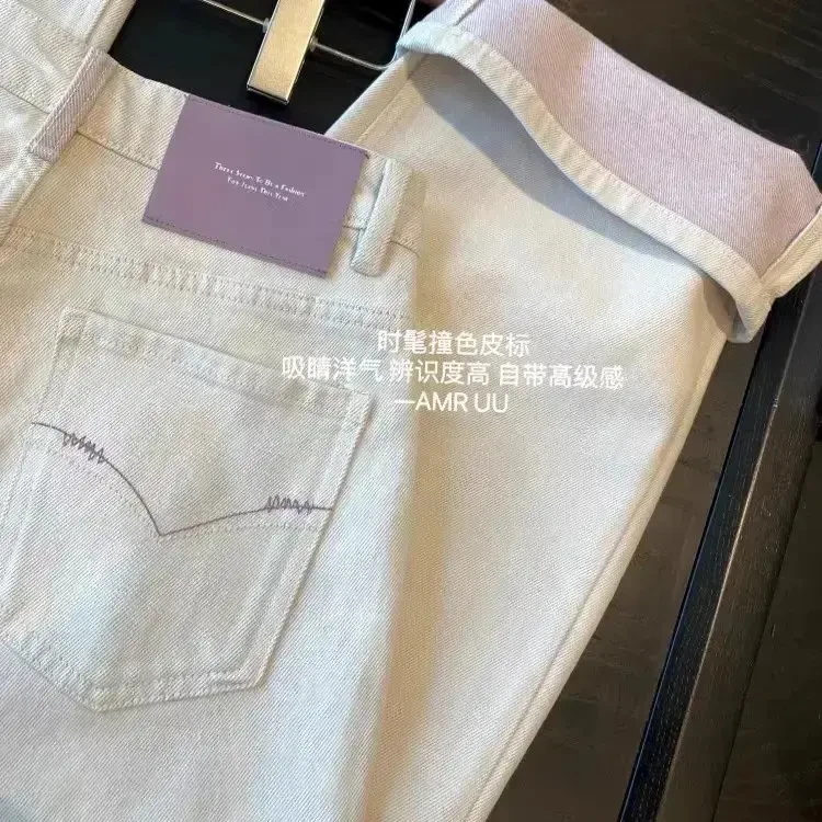 2025爆款夏季薄款高腰时尚气质宽松显瘦直筒窄版阔腿牛仔裤女11
