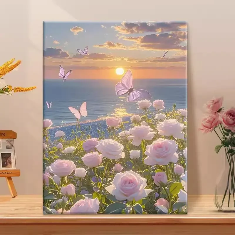 醉美日出diy数字油画高品质手工填涂色解压治愈丙烯装饰画