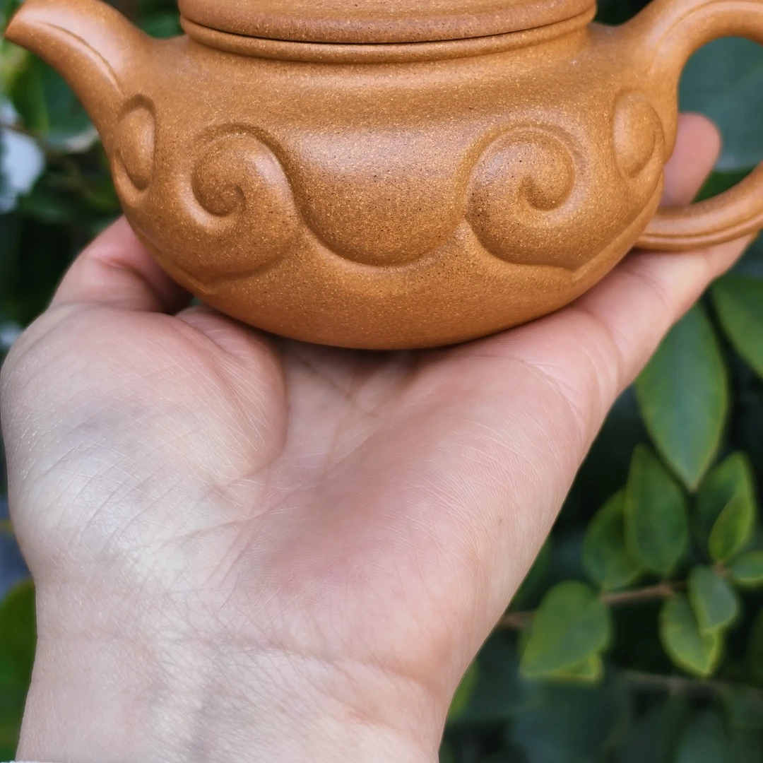 <如意仿古>200cc 原矿无添加老宕口黄金段八目粗砂全手工精美紫砂