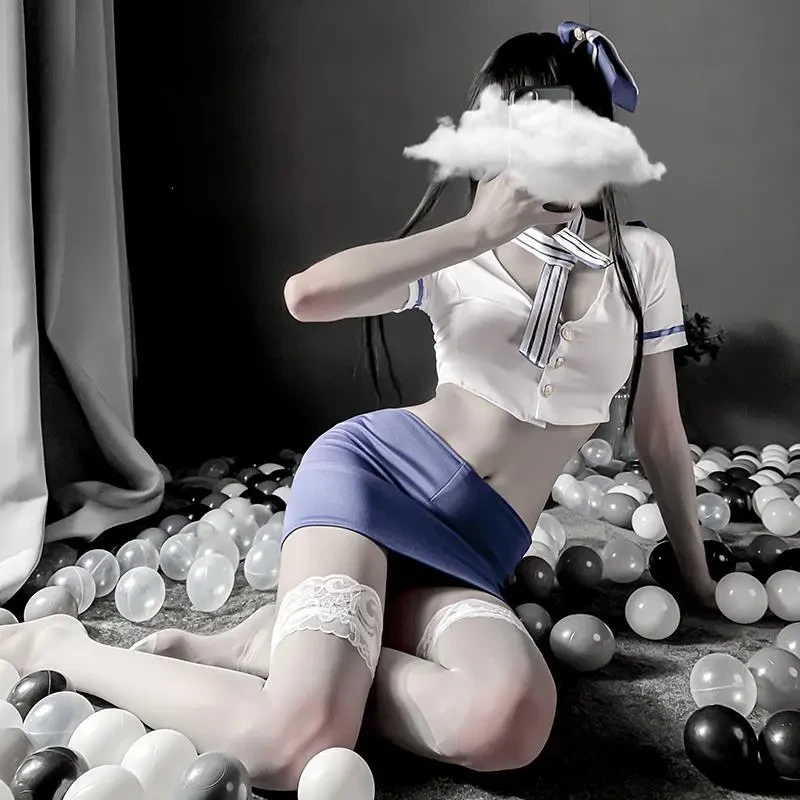 趣性感制服诱惑套装夜店空姐女警透明新款学生短裙纯欲夏季显瘦