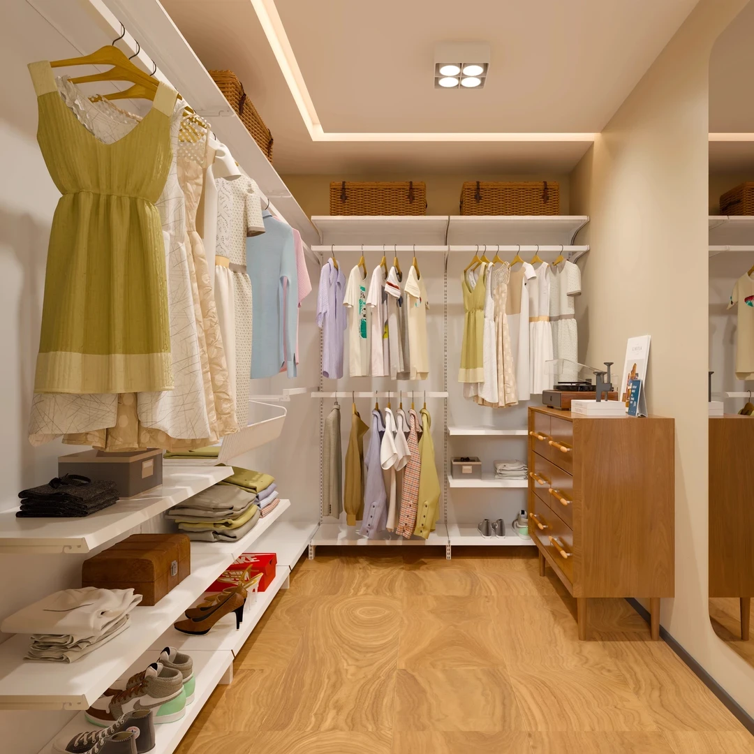 家用洞洞板衣柜鞋柜收纳挂衣架卧室金属开放衣帽间落地多层置物架