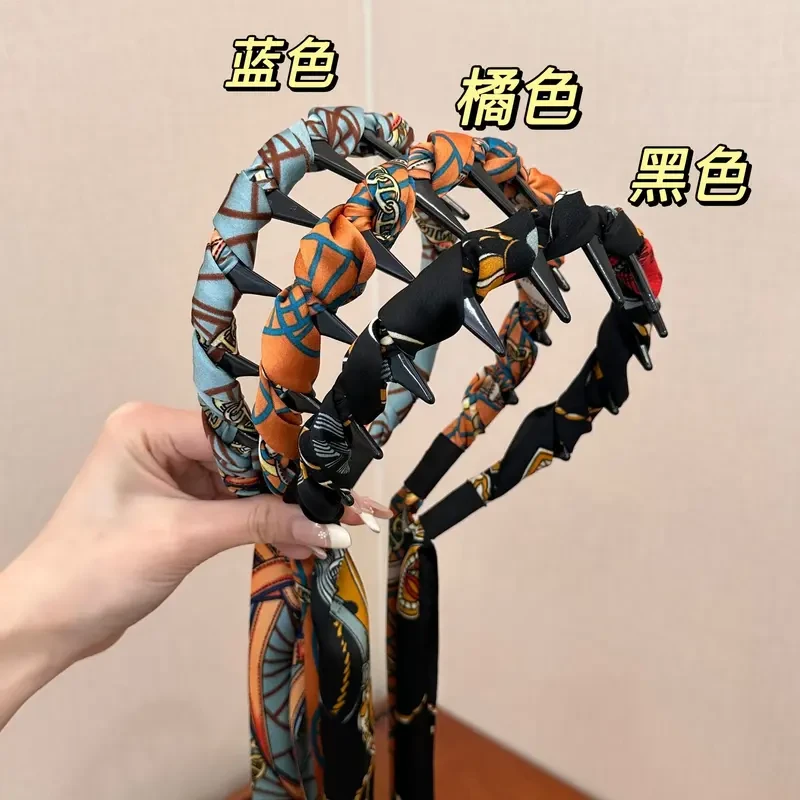 宫阙繁花飘带齿梳波浪高颅顶发箍正反两带上班通勤复古宫廷发箍女