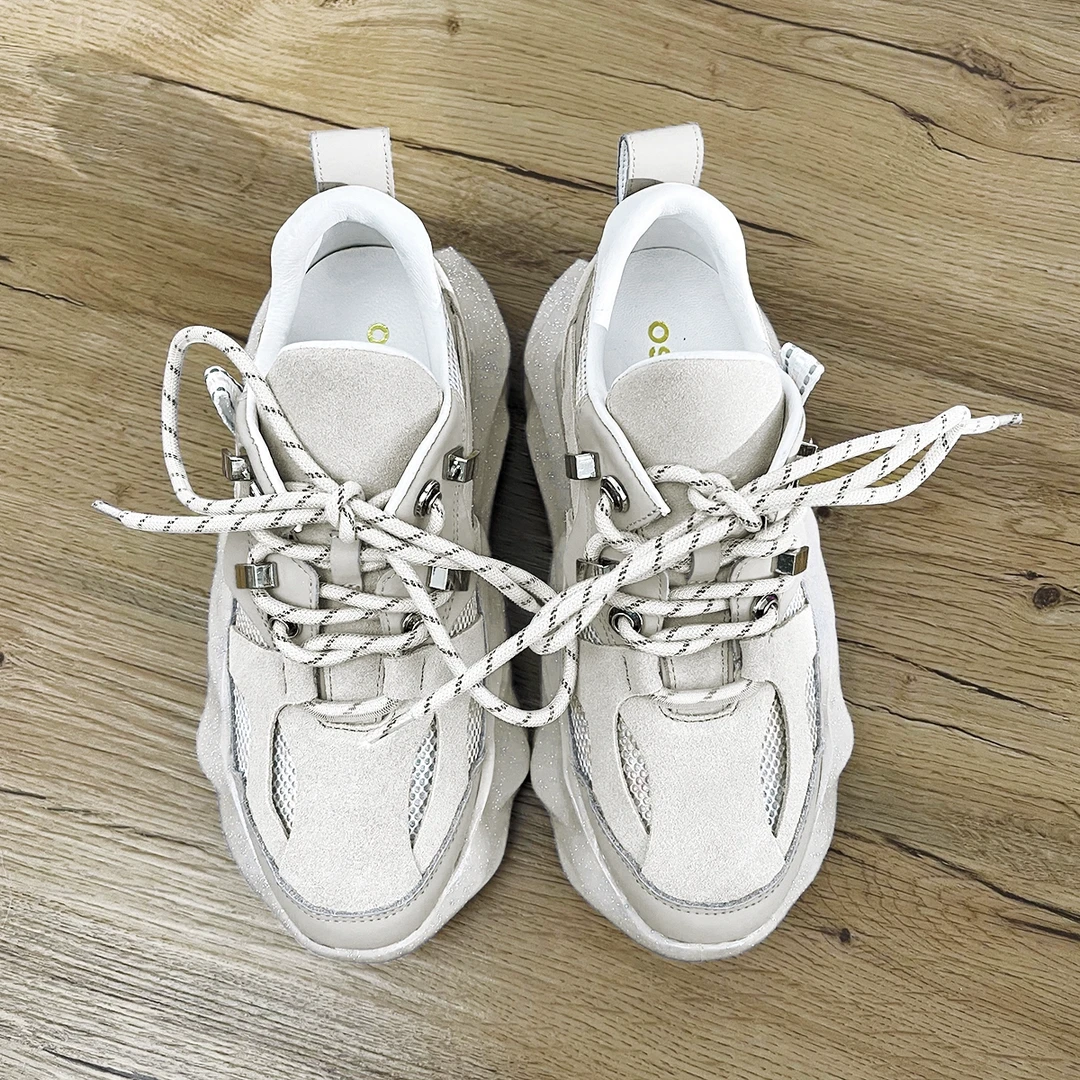 【奶油慕斯】夜光幻彩烫钻休闲鞋跟高5cm 白色2022ZUAI97