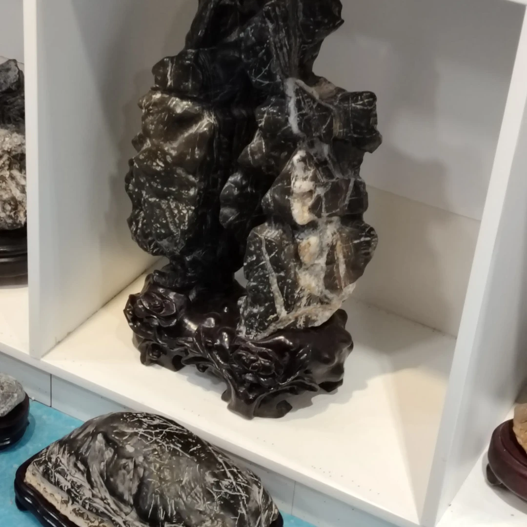 天然灵璧奇石家居园林摆件装饰雅室玄关