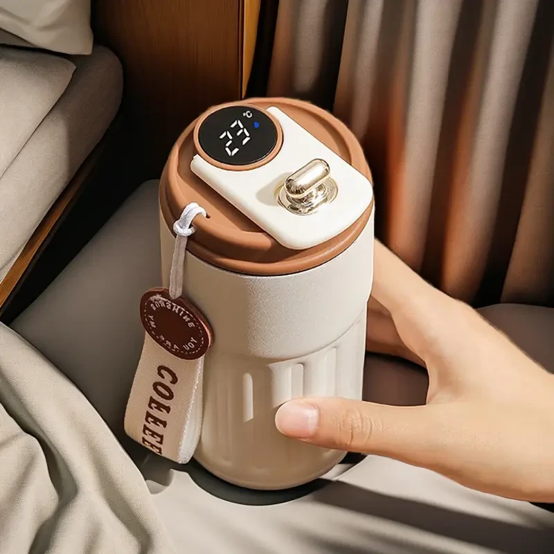 新款不锈钢智能温显咖啡保温杯女高颜值办公室精致随行水杯