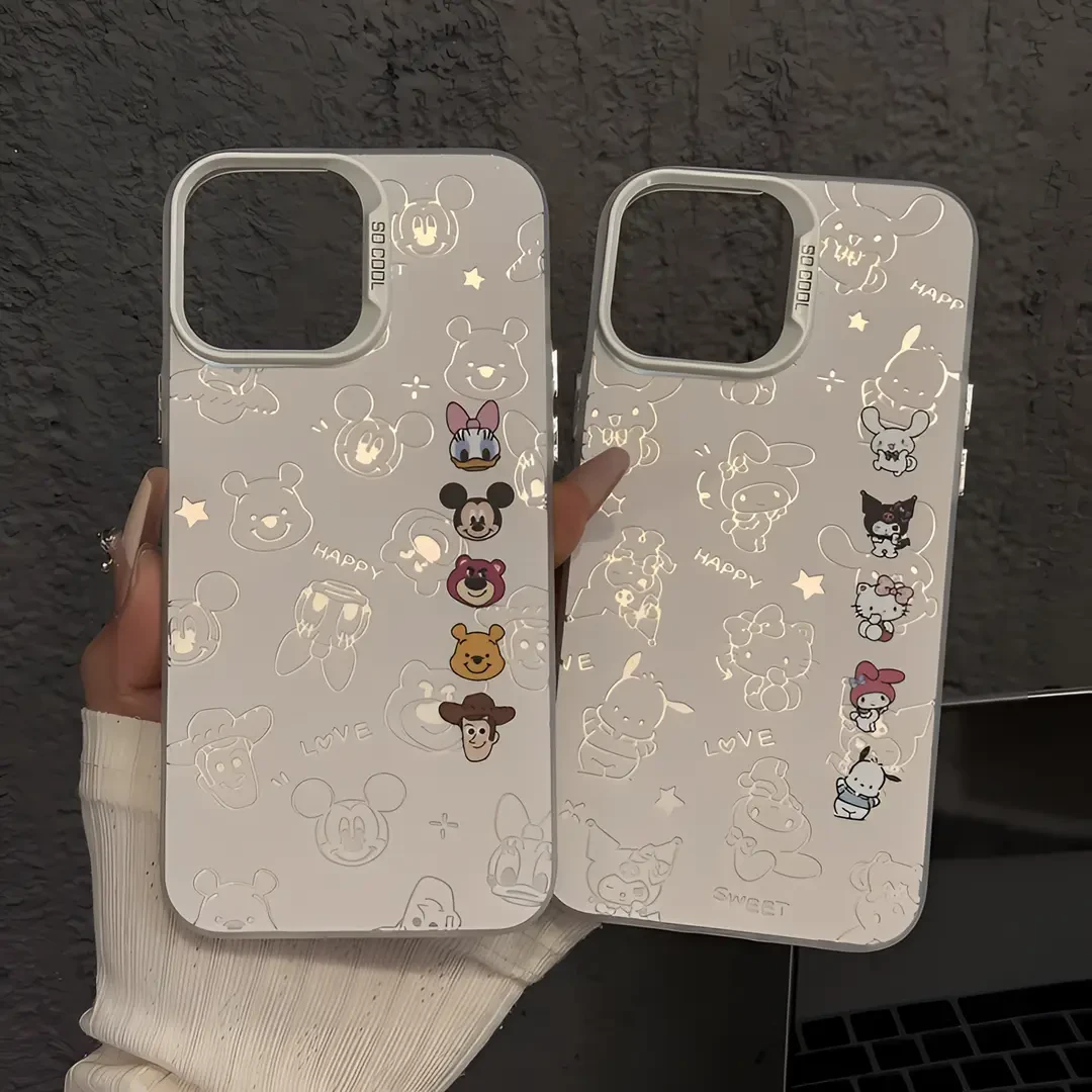 线条迪士尼适用苹果16情侣手机壳华为新款vivo高级小米15潮流oppo