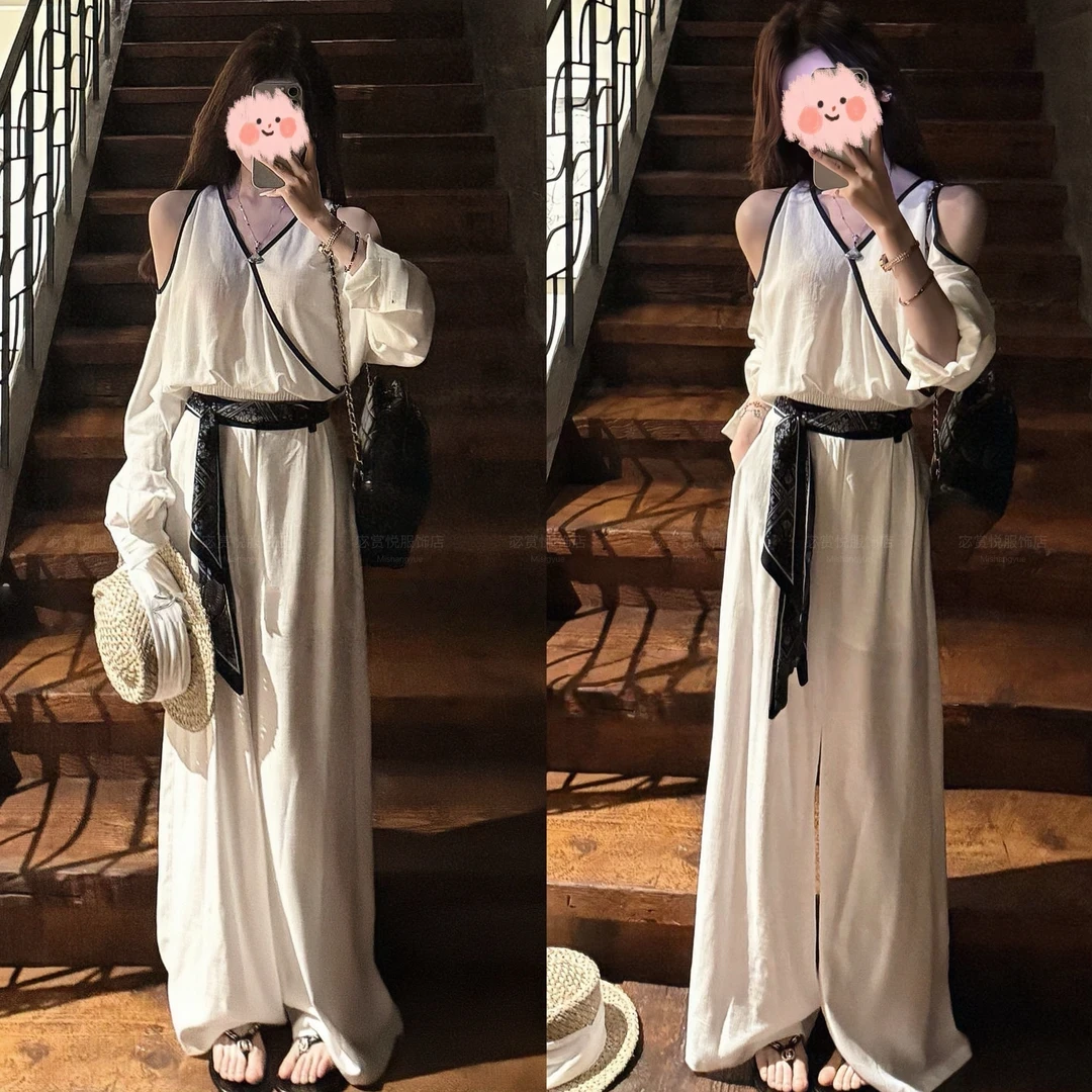 【现货运费险】新款夏气质时尚设计感舒适上衣修身休闲裤套装女秋