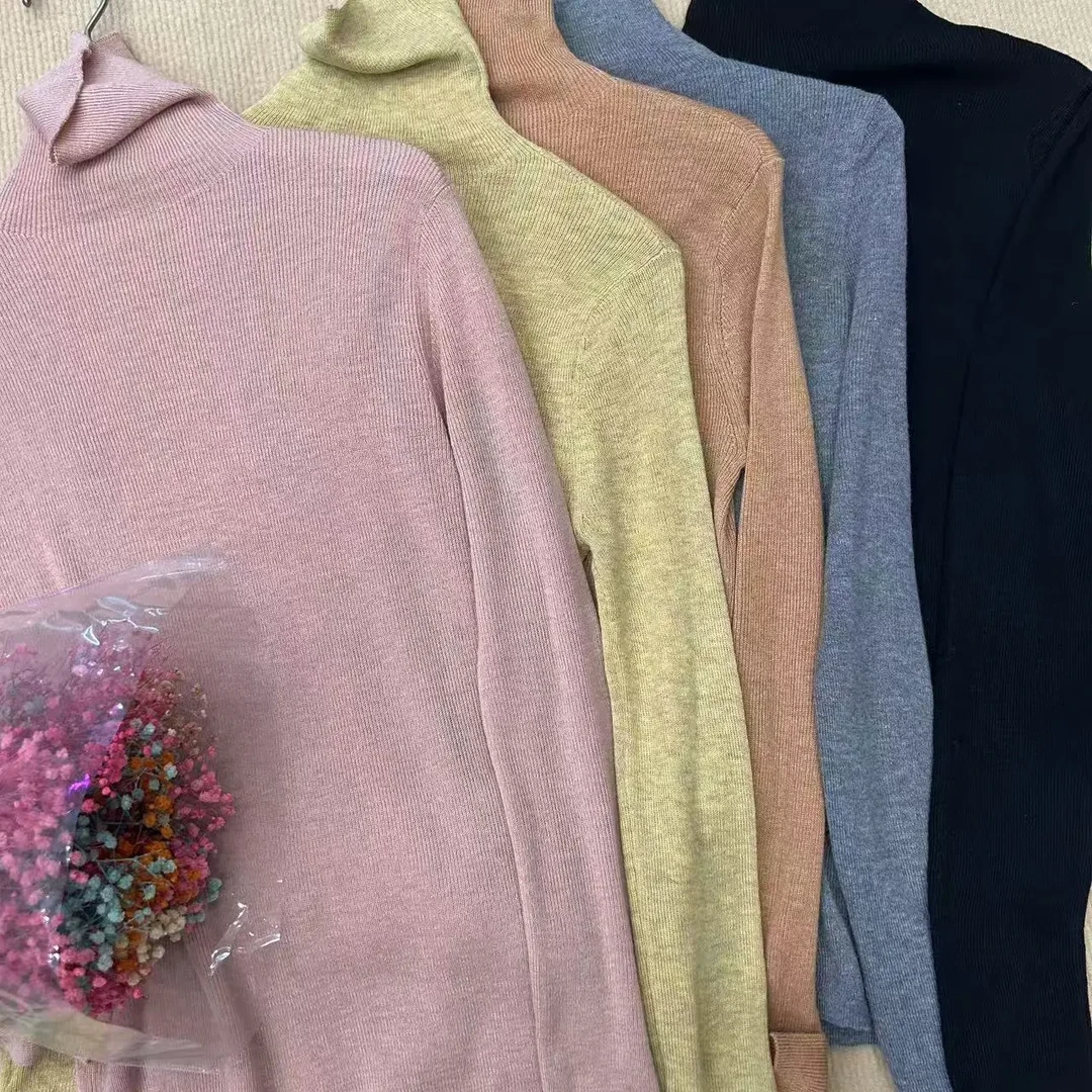 堆堆领保暖冬季针织长袖羊毛针织衫套头女装